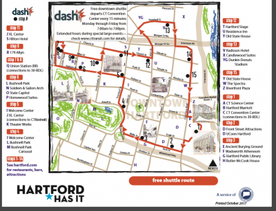 Hartford Dash Bus Route Map